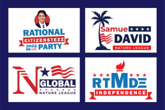 political campaign election party logo and flyer design