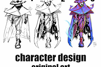draw epic character design for you