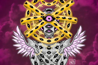make illustrations for logo , shirts, merchandise etc