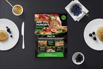 design creative food menu and restaurant flyer