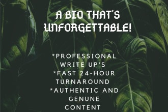 write a professional bio, real estate bio or about us