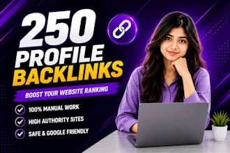 build 250 manual profile backlinks for SEO link building