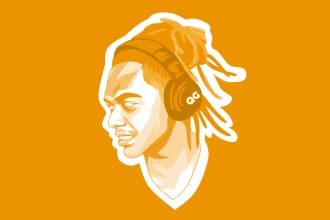 desain minimalis flat line vector avatar from your photo within 12 hours