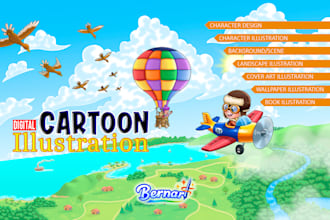 create digital cartoon illustration of anything
