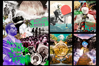 design a creative digital art collage for you
