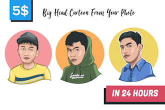 draw big head cartoon from your photo