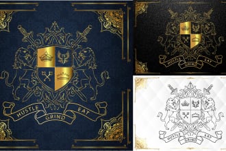design luxury custom family crest coat of arms and heraldic logo