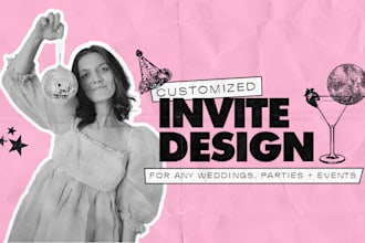 design custom invitation for weddings, parties and events