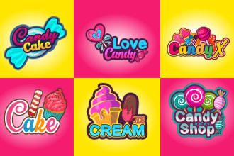 design creative candy, sweets, chocolate, bakery, and food logo