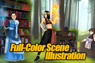 create fantasy game key art and illustrated covers