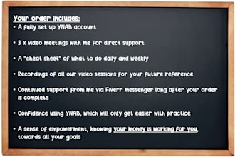 completely set up your budget on ynab and give lessons