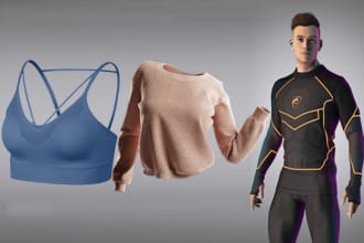 make 3d mens, womens, cloths modeling in marvelous designer