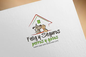 design creative pet, dog, cat and animal logo