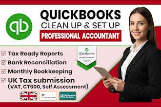 do quickbooks clean up amazon accounting, bookkeeping, UK vat, UK tax accountant