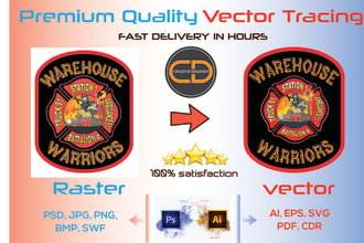 redraw, modify and edit logo, image to vector in few hours