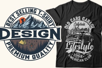 do retro vintage graphics and typography t shirt design