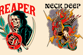 do traditional old school tattoo for clothing, apparel