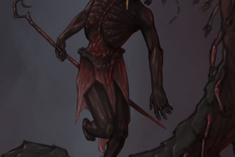 draw character illustration concept art for games or movies