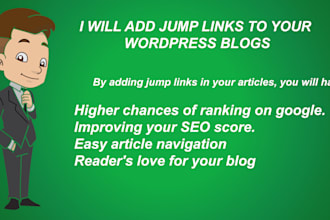 manually create jump links for your articles on wordpress