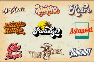 design unique script font and hippie style hand lettering art