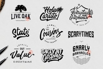 design customized typography and lettering logo