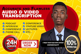 provide high quality transcript for your audio and video