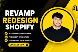 revamp shopify store, design and redesign shopify website