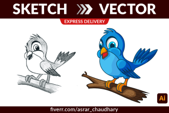 convert your sketch or image to digital vector art logo