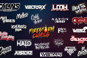 design dj custom ,hiphop, rap,rock  typography band music   streetwear logo text
