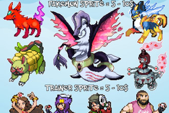 make you epic pokemon, fakemon, trainer sprites