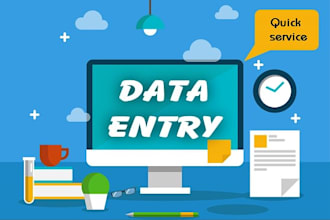 do data entry, including PDF to excel, word conversion