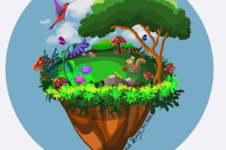 draw the landscape illustration