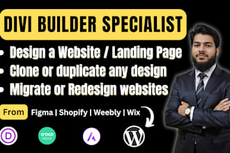 copy clone duplicate redesign any website design using divi