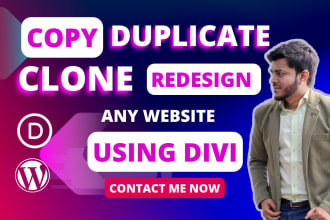 copy clone duplicate redesign any website design using divi