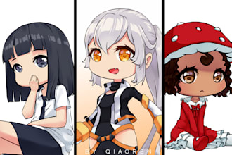 draw chibi cute character in anime art style