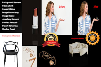 do background remove or cut out 100 images and clipping path