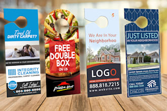 do washing, cleaning, roofing and solar door hanger or dl flyer design