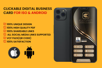create printable and clickable digital business card within 12 hours