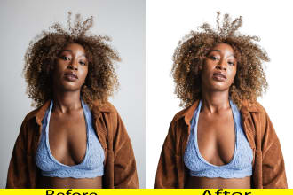 do photoshop background removal and hair masking, cut out images