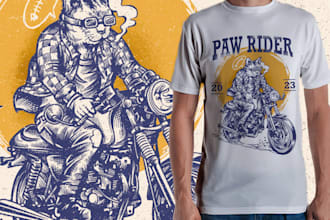 design hand drawn vintage motorcycle tshirt artwork