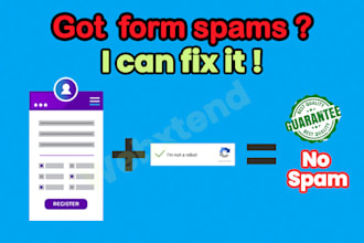 add or fix captcha to website form to stop spams