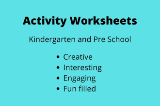 create customized worksheets for kindergarten and preschool on canva