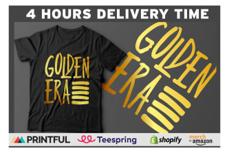 do amazing custom typography t shirt design in 4 hours