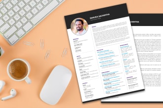 design modern professional one page CV and cover letter