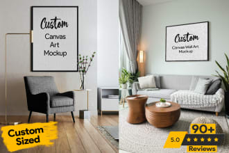 do stunning custom  canvas wall art mockups design
