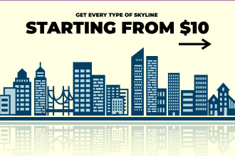 draw awesome city skyline, silhouette, cityscape