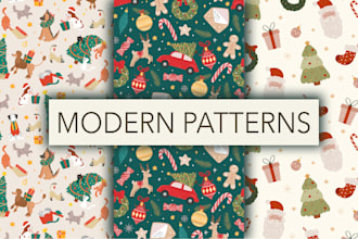 design unique seamless pattern, textile print, and packaging