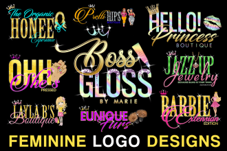 design two beautiful feminine luxury glitter signature logo