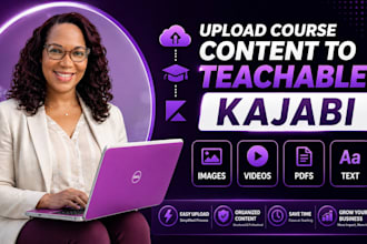 efficiently upload your course videos to teachable, kajabi
