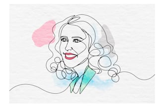draw continuous line art portrait illustration